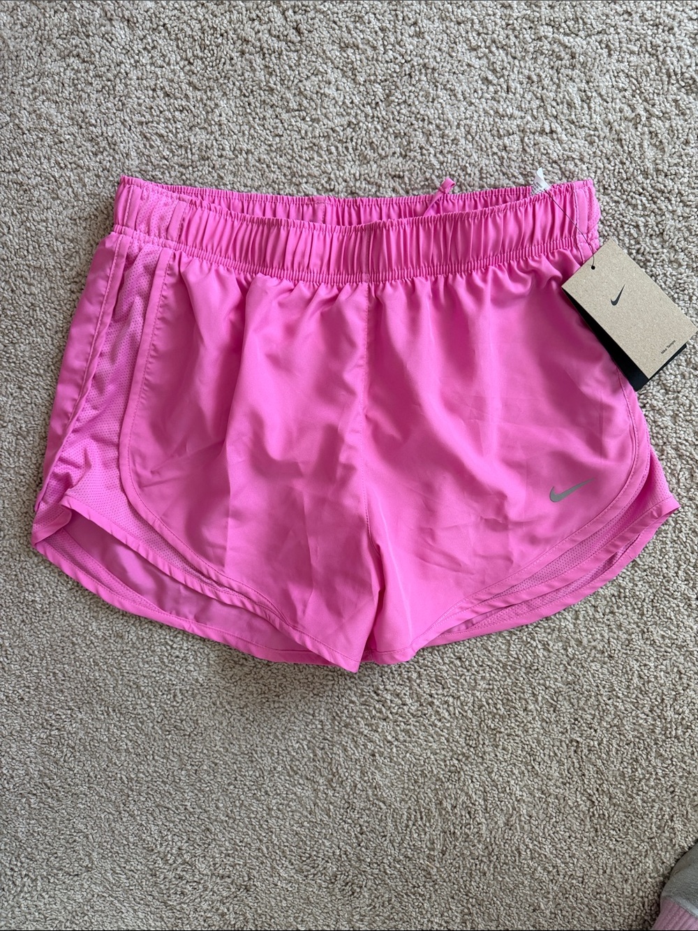 Nike Women's Bright Pink Athletic Shorts with Swoosh